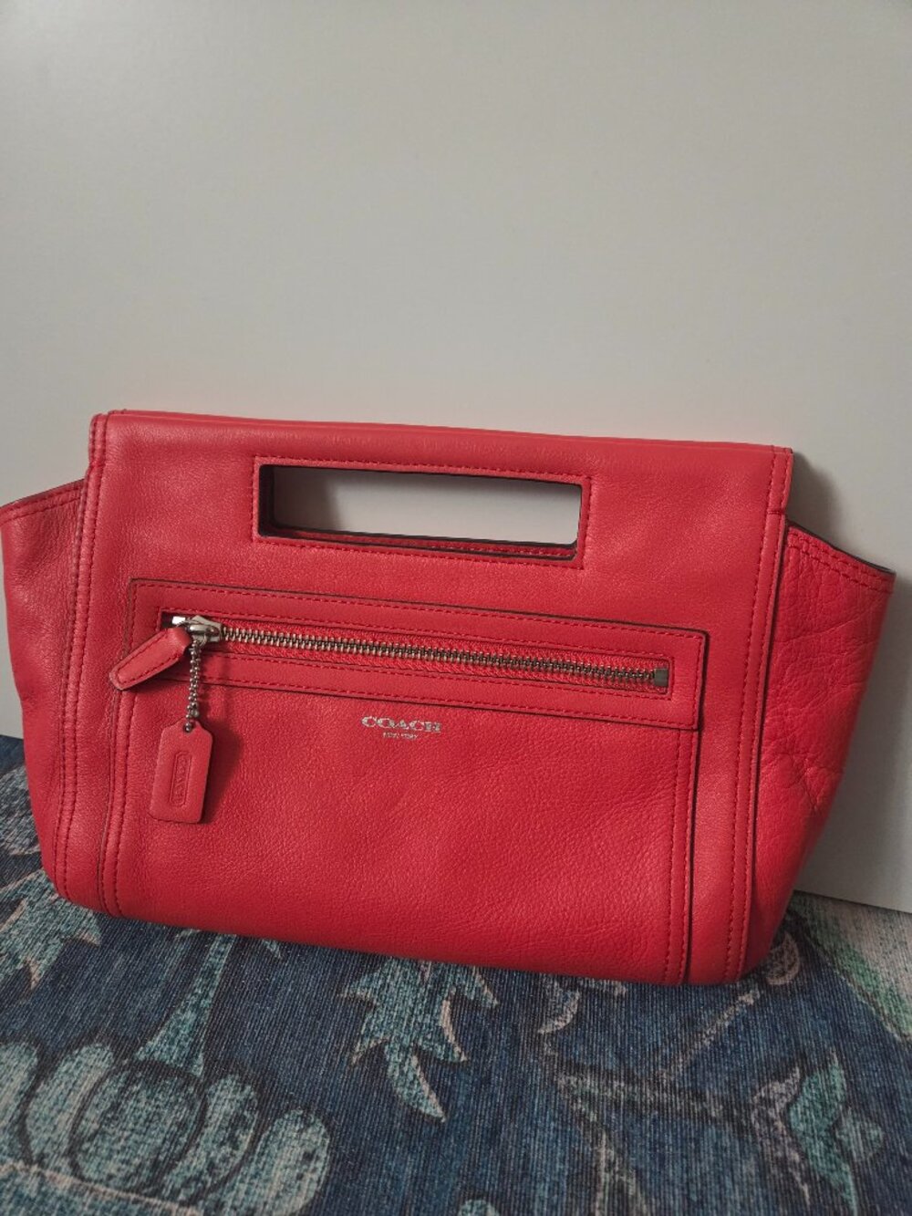 Coach Coral Leather Clutch Purse